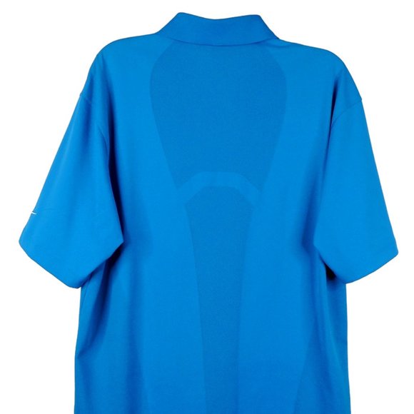 Nike Golf Polo L Blue Polyester Dri-FIT Short Sleeve Swoosh Crotched Mountain - Picture 6 of 11